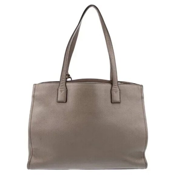 Tory Burch Thea Zip Closure Shoulder Strap Tote in French Gray Pebbled Leather - Picture 4 of 11